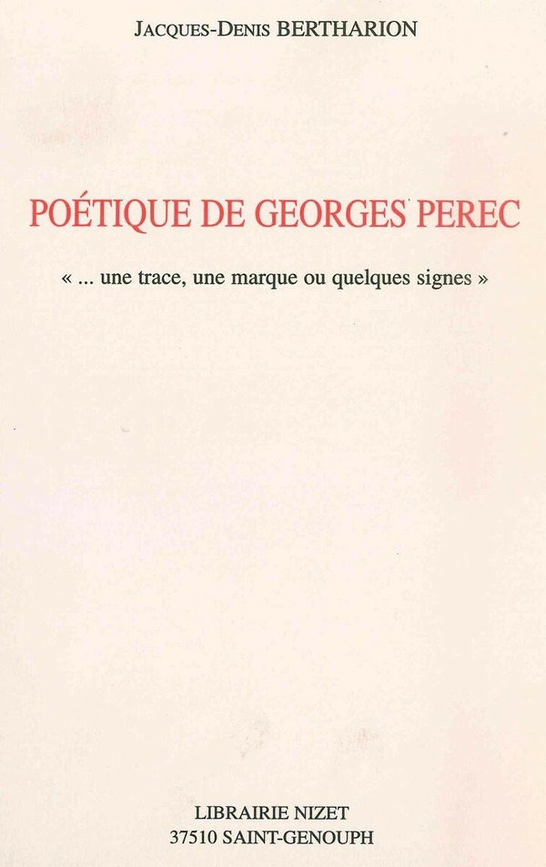 Poétique de Georges Perec
