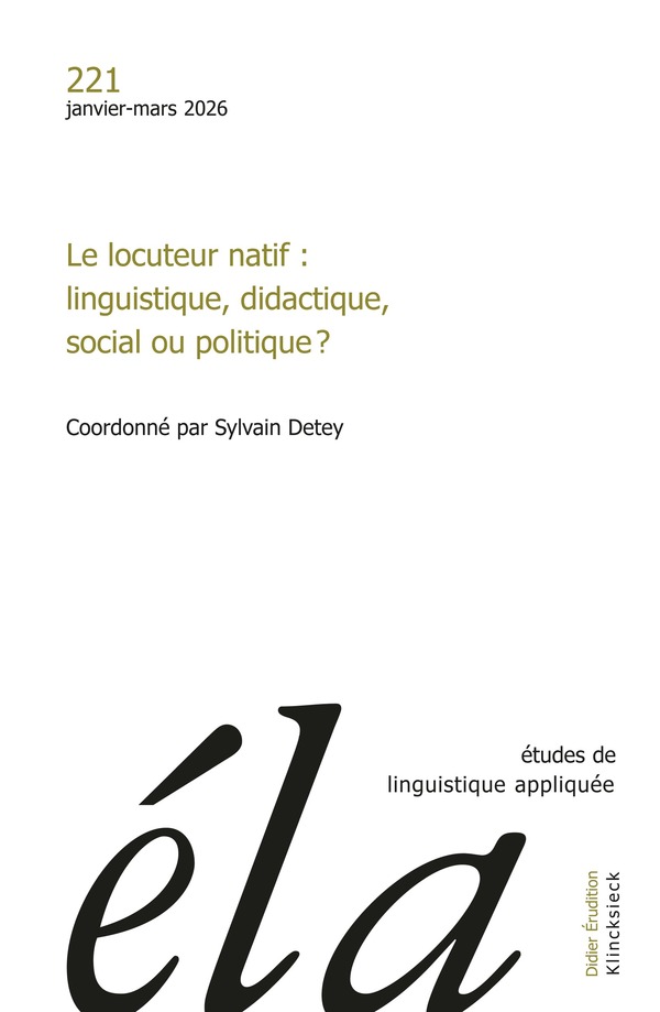 Études de linguistique appliquée - n°1-2026