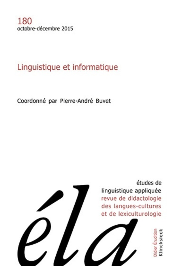 Études de linguistique appliquée - N°4/2015