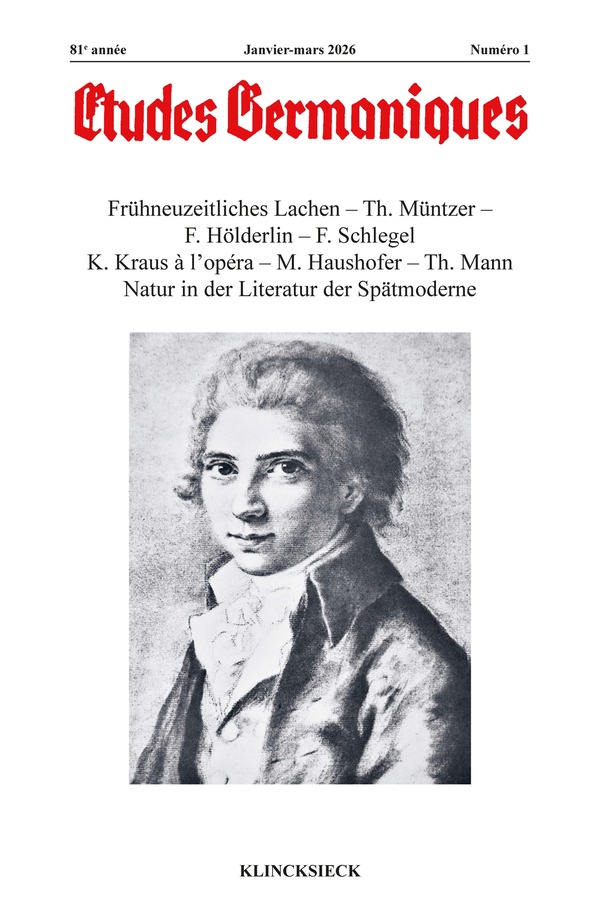 Études germaniques - N°1-2026