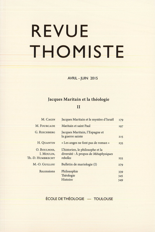 Revue thomiste - N°2/2015
