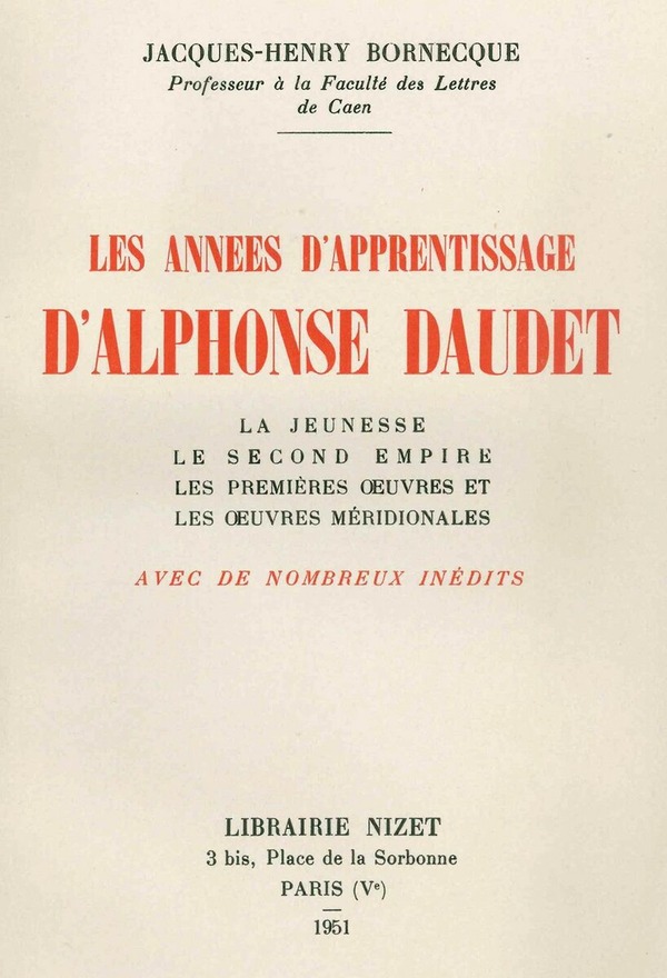 Les Années d'apprentissage d'Alphonse Daudet
