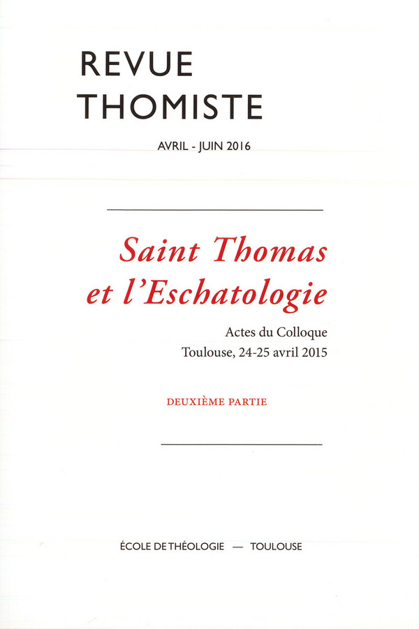 Revue thomiste - N°2/2016