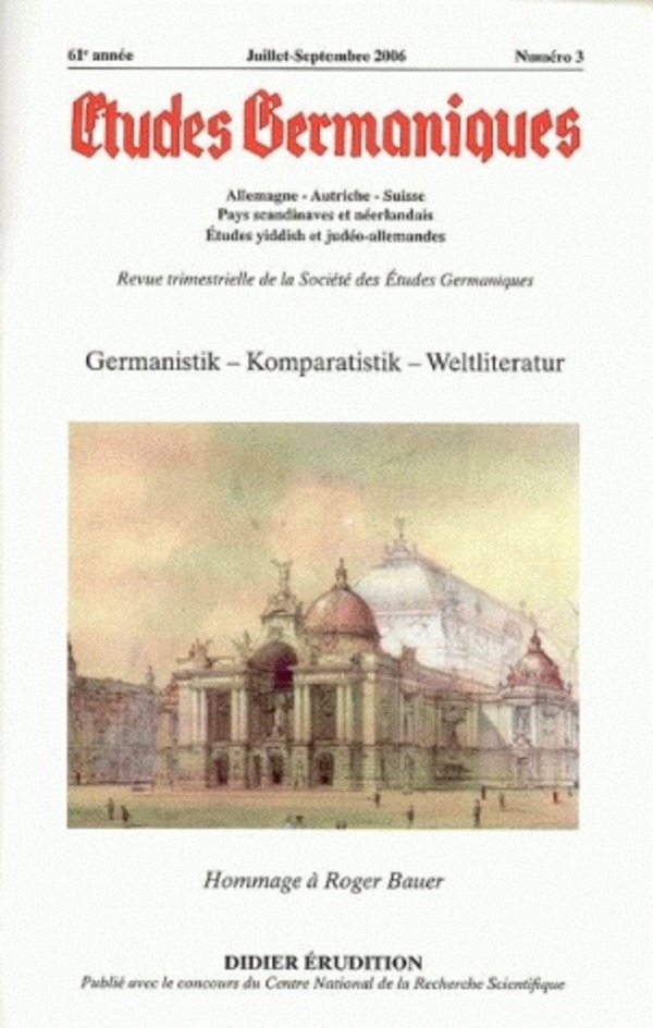 Études germaniques - N°3/2006