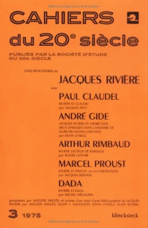 Cinq rencontres de Jacques Rivière