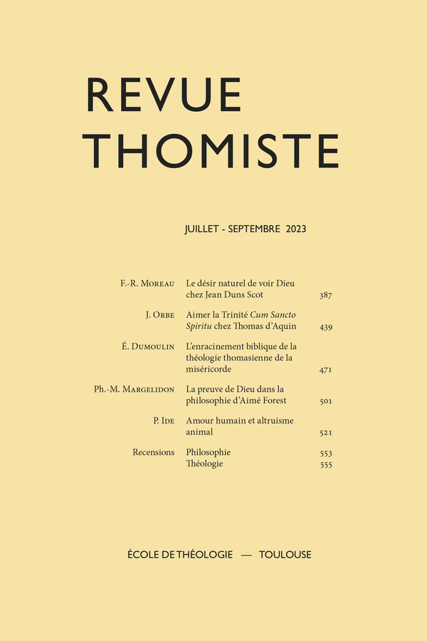 Revue thomiste - N°3/2023